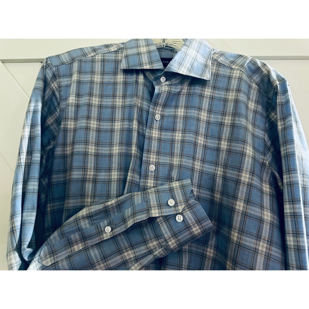 Peter Millar Collection Mens Sm Plaid Button‎ Down Long Sleeve Flex Finish Shirt